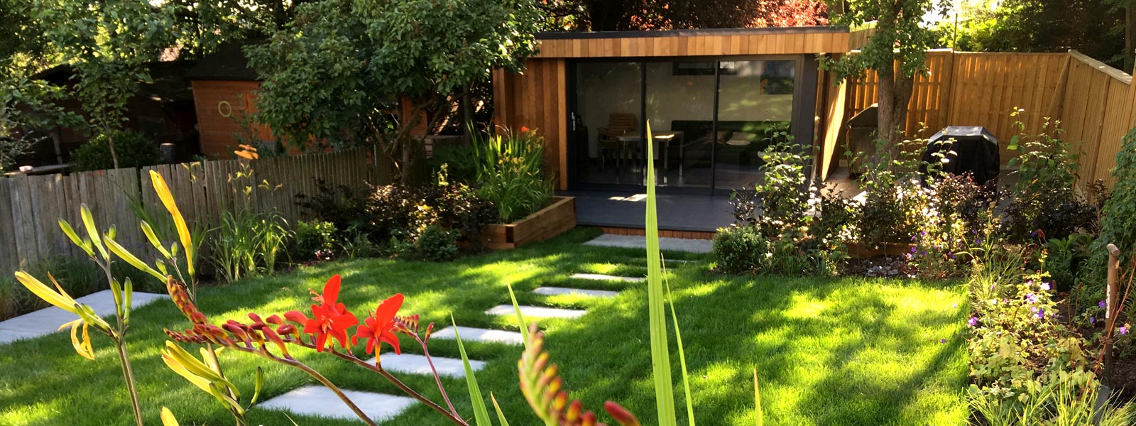A modern garden design project in Hendon, North West London (NW4) – designed for outdoor living and working.