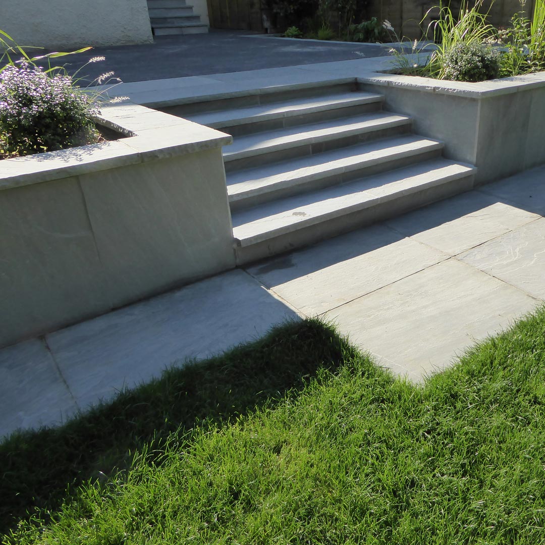 Difficult levels in this garden meant that the step position was fundamental to the design.