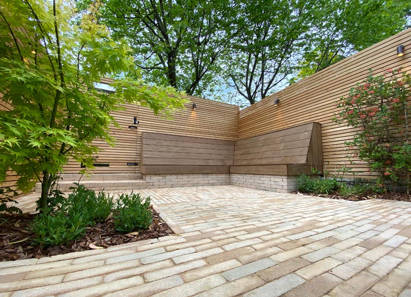 A low maintenance front and rear garden design project in Barnsbury, Islington, London N1.