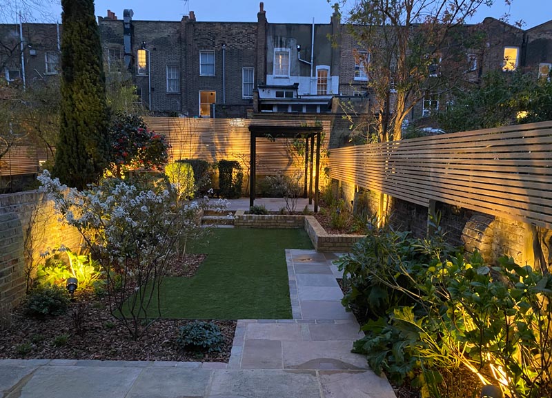 A landscape garden design project in Thornhill Square, Barnsbury, Islington, in London N1.
