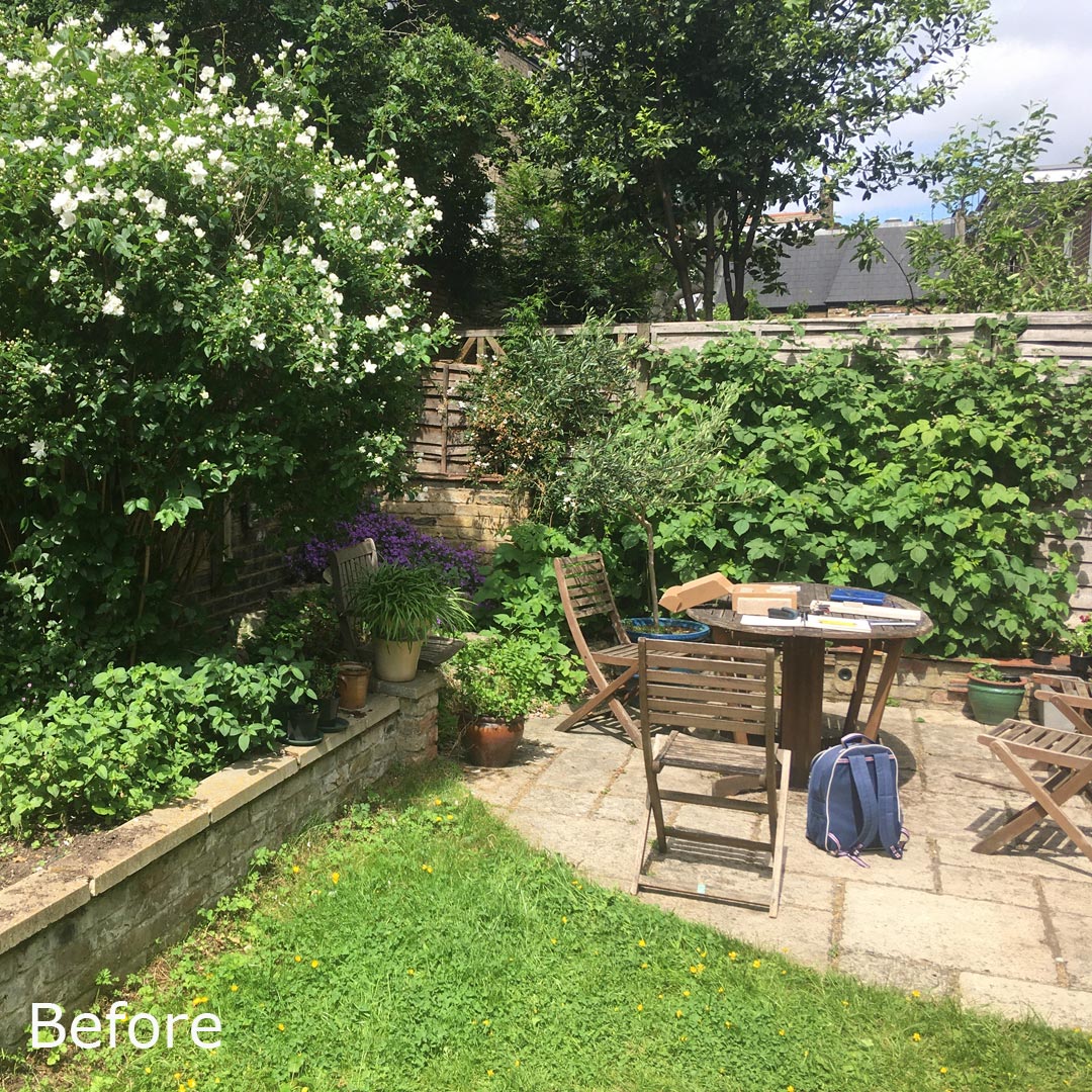 The garden in Highbury before redesign.