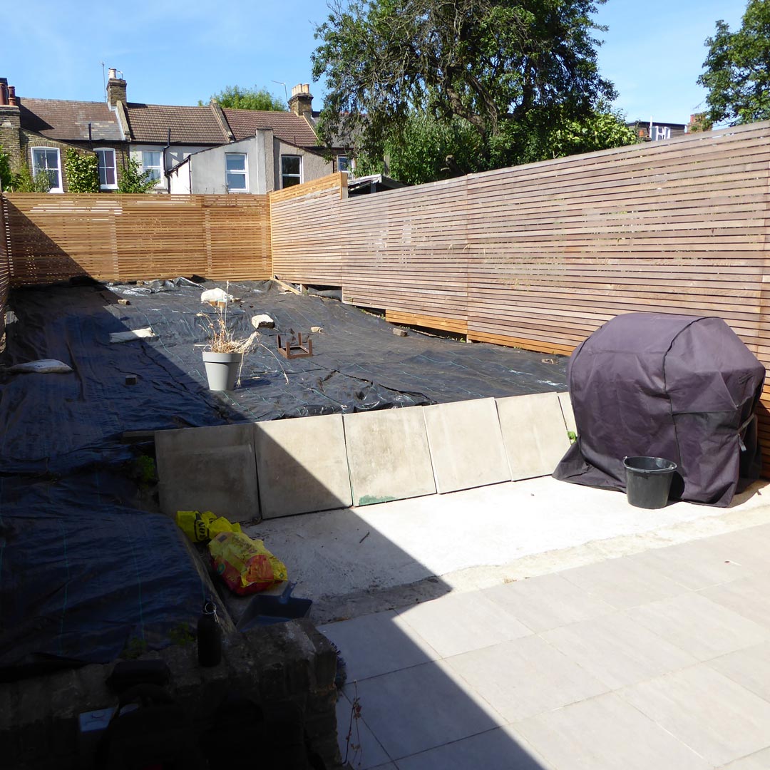 The garden at the beginning of its design implementation.