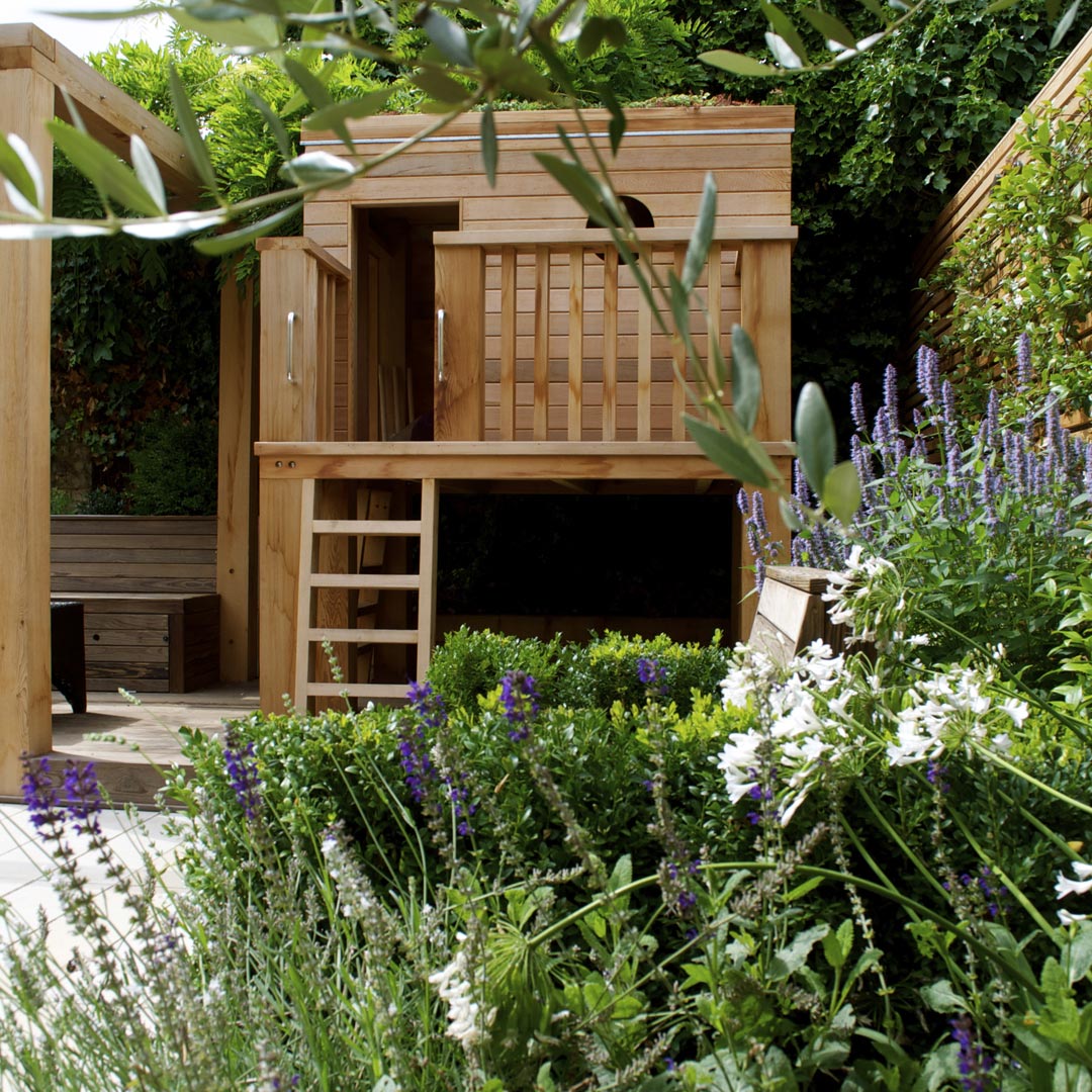 An award winning den designed as an outdoor hideaway for children.