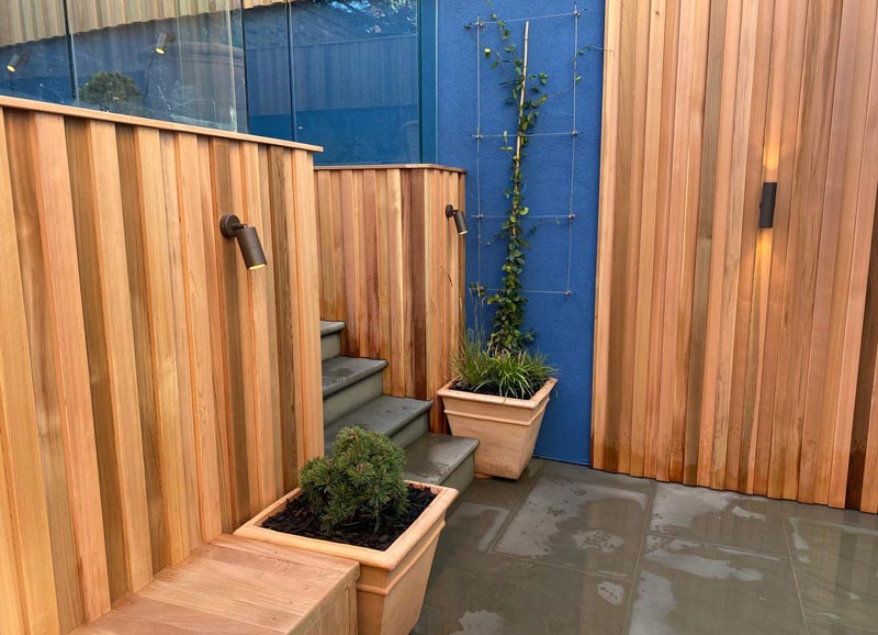 A Scandinavian inspired landscape design for a small terraced back garden in Islington, N1 (St Mary's/St James area).